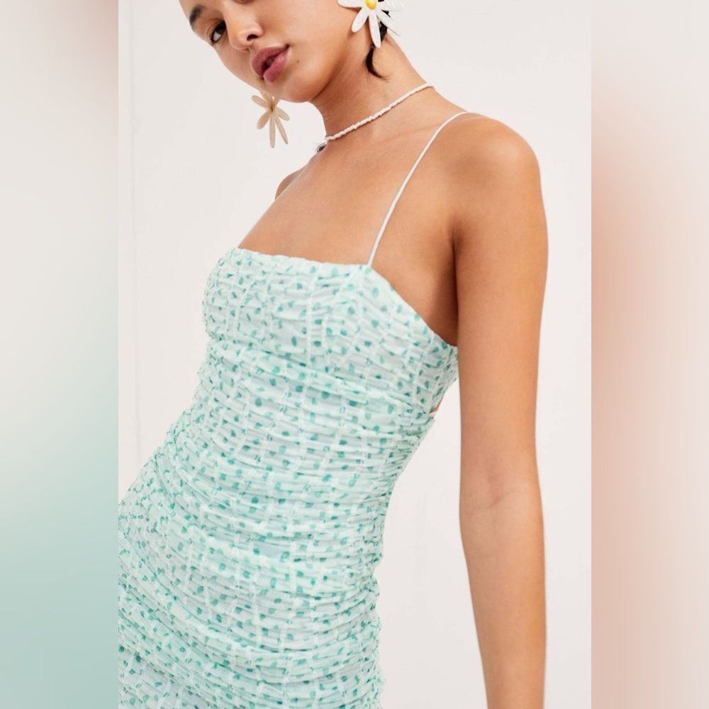 NWT For Love & Lemons Drea Mini Dress - Green Size Medium - Picture 4 of 11